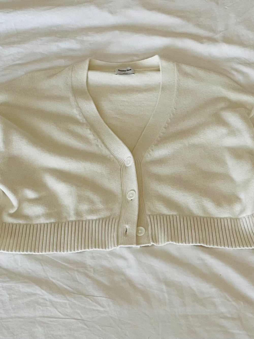 Aritzia Sunday Best Bianca Cardigan Cotton Cashmere White Size L